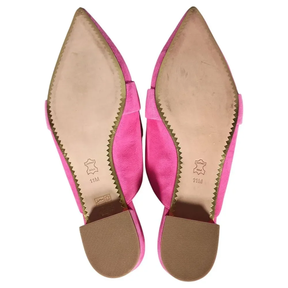 Tory Burch Rosalind Mule Lancaster Suede Crazy Pink Slides Shoes Womens 11 M